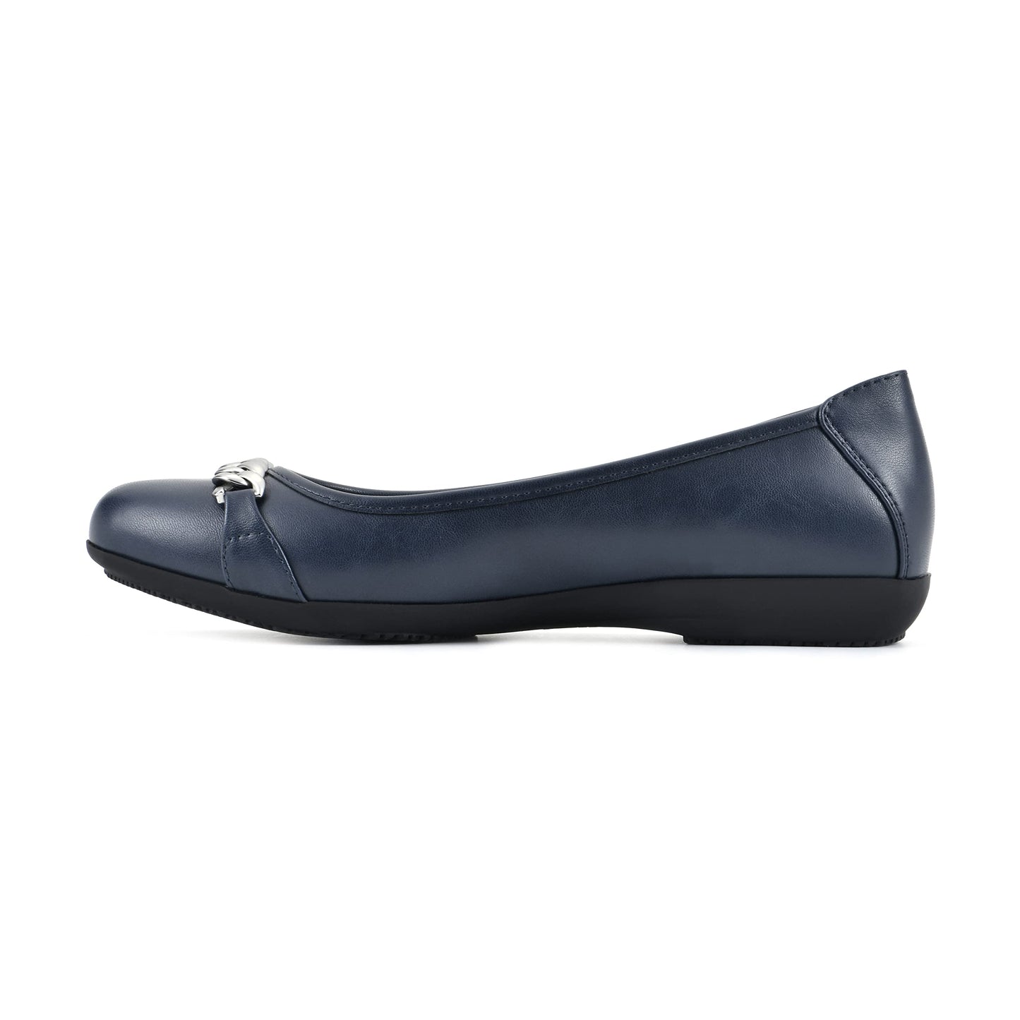 CLIFFS BY WHITE MOUNTAIN Charmed Women's Ballet Flat, Navy/Smooth, 10 M