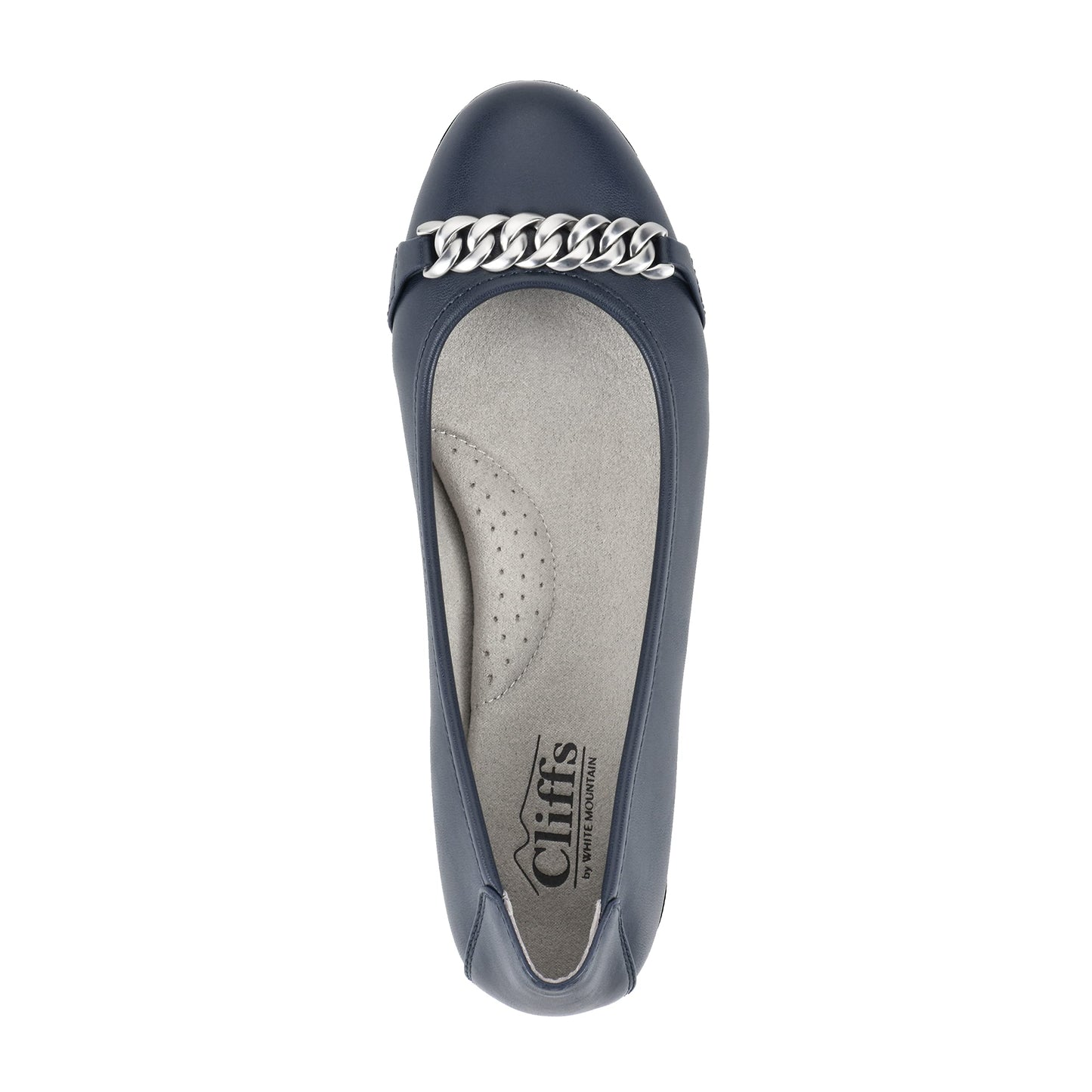 CLIFFS BY WHITE MOUNTAIN Charmed Women's Ballet Flat, Navy/Smooth, 10 M